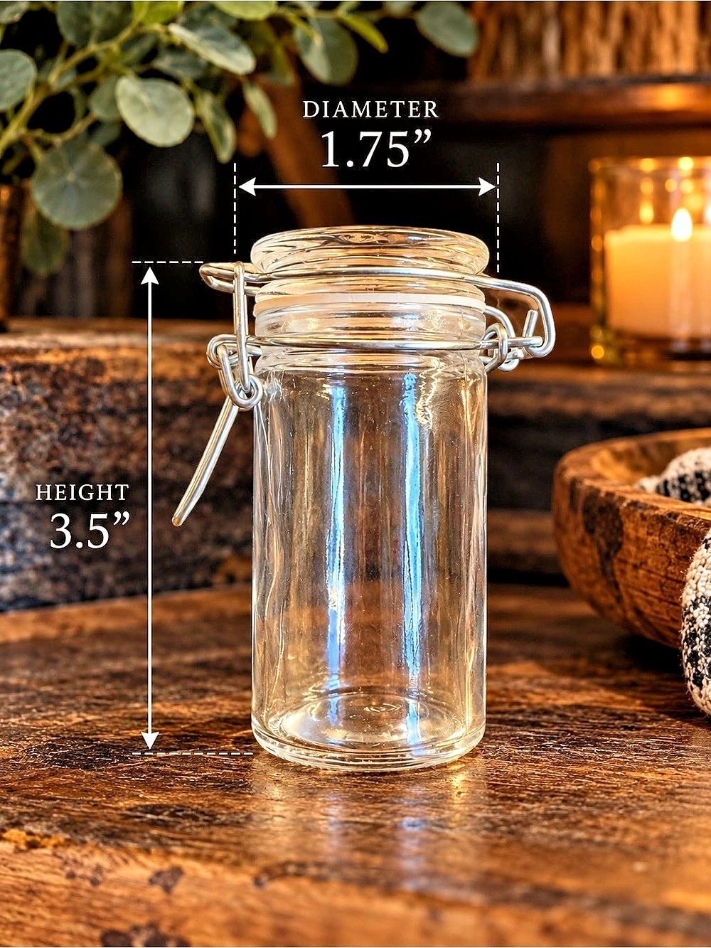 Glass Clamp-Lid Storage Jar in Clear
